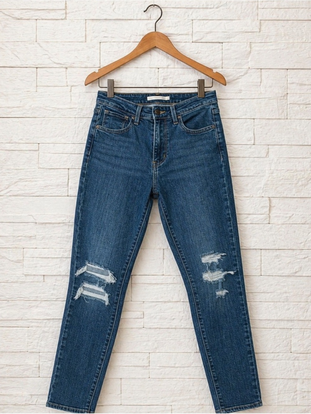 Levi’s High-Rise Distressed Skinny Ankle Jeans - Blue Size 26